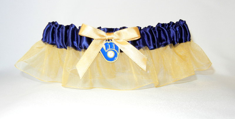 Milwaukee Brewers Inspired Garter with Licensed Charm